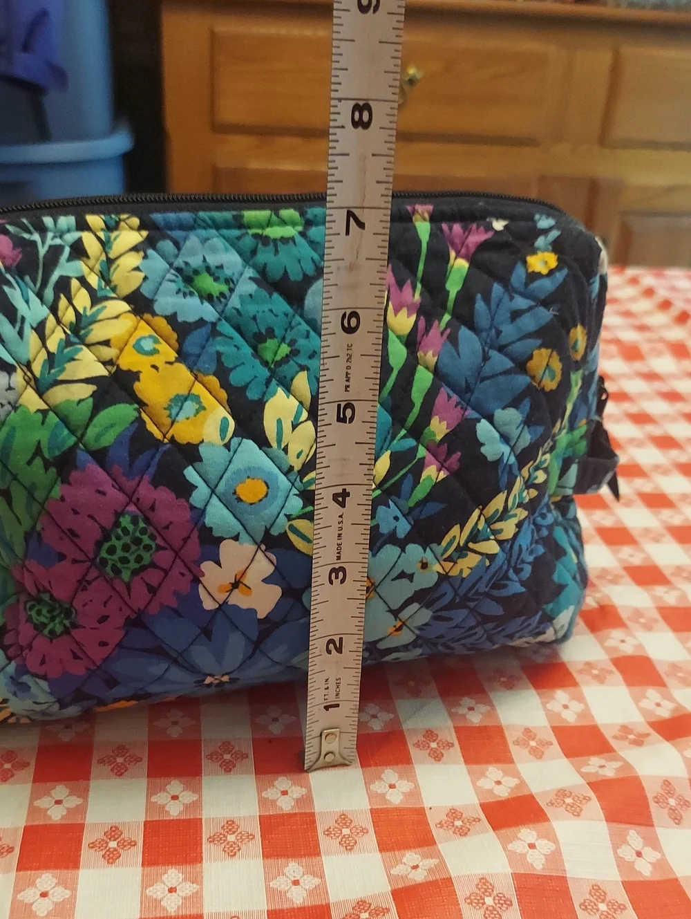 Vera Bradley Medium Quilted Floral Cosmetic Pouch - Navy Blue
